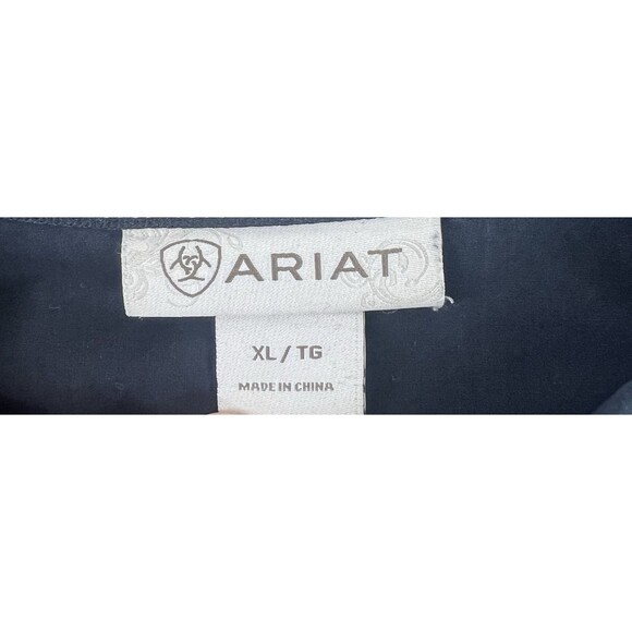 Ariat Classic Fit Size XL Black Button Down Shirt Long Sleeve - Picture 6 of 11